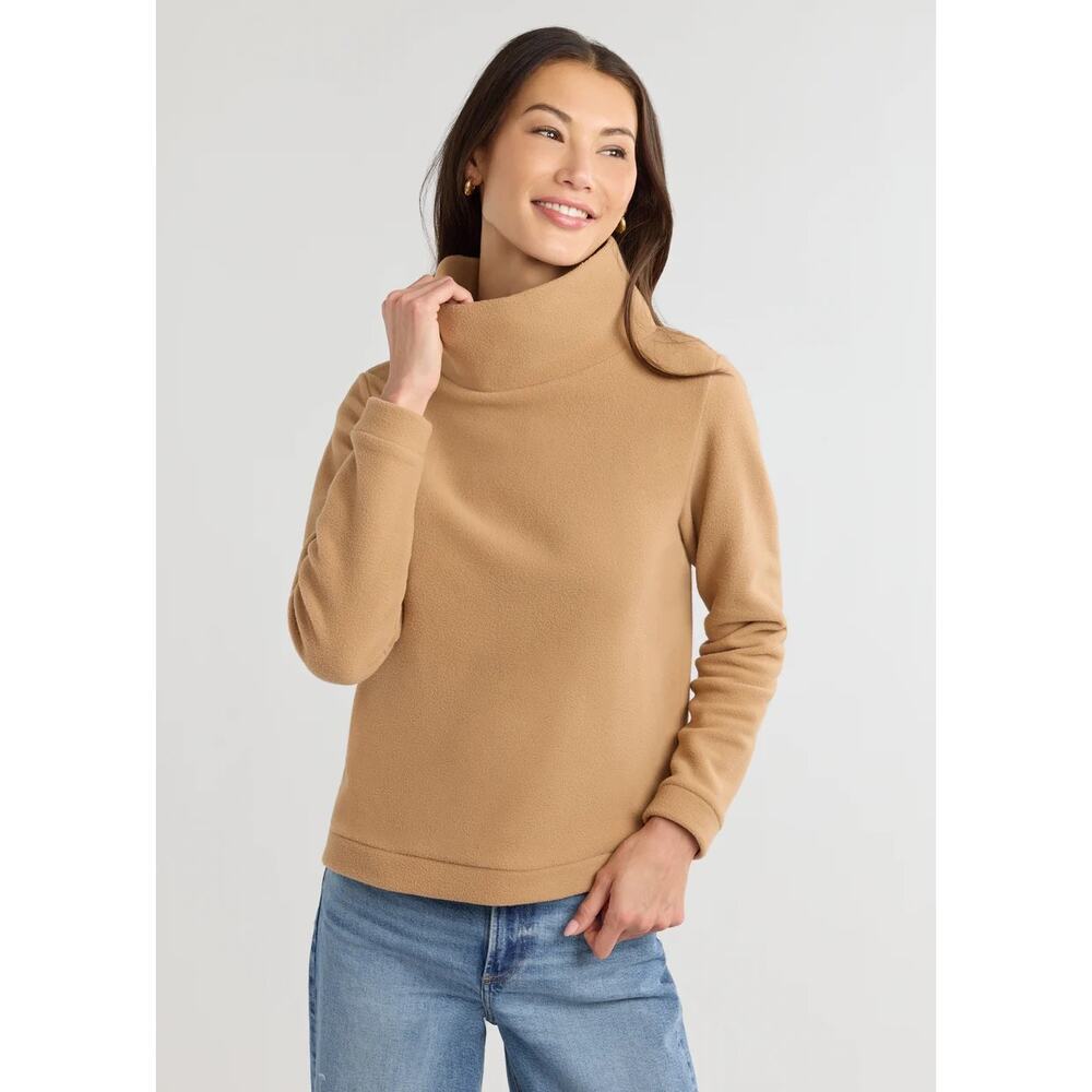 Dudley Stephens S Park Slope Fleece Turtleneck in Tan